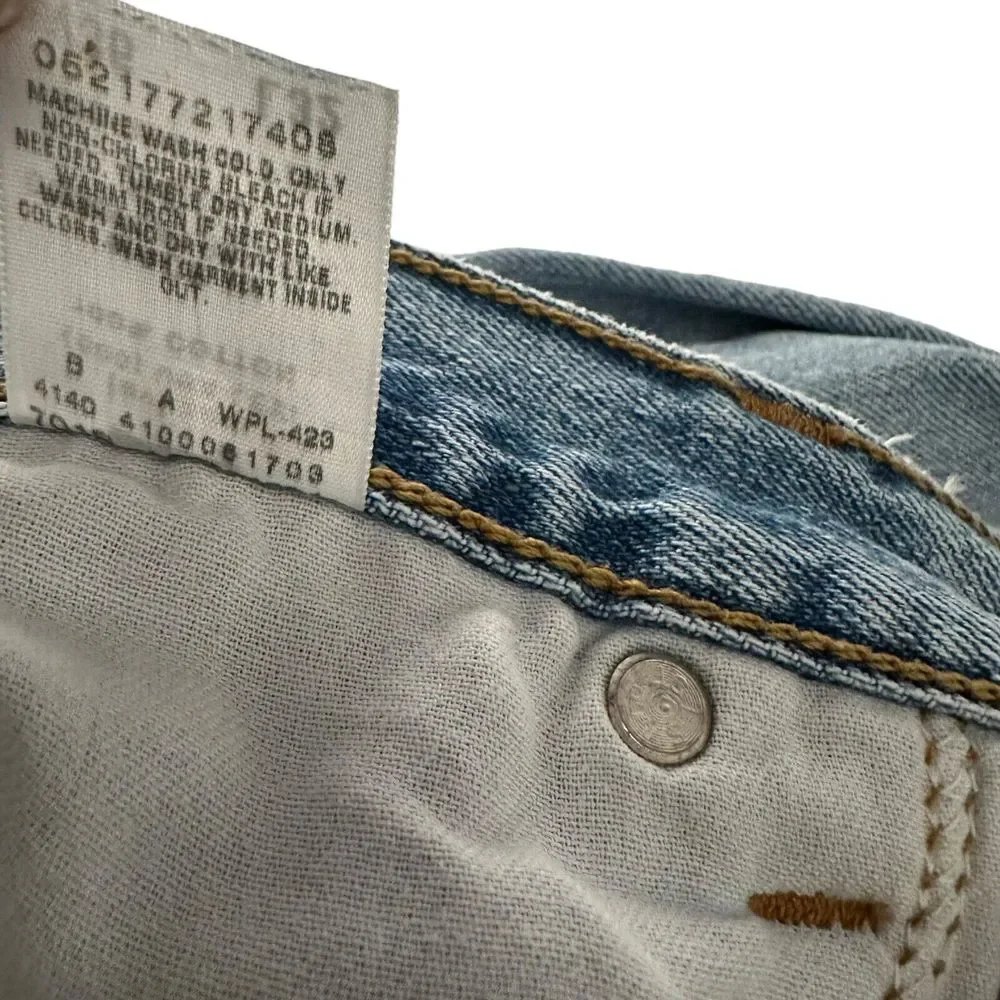 Levis 505 Regular‎ Fit Mens Blue Jeans Size 36 x 32 Distressed Grunge Fray Hem